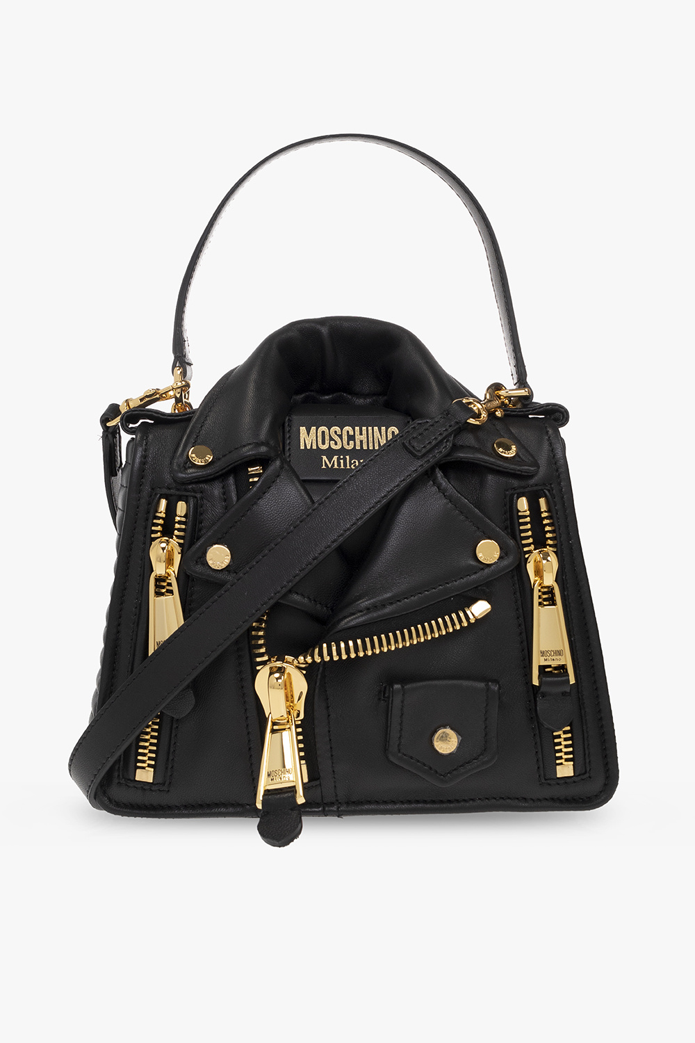 Black Leather shoulder bag Moschino Vitkac GB